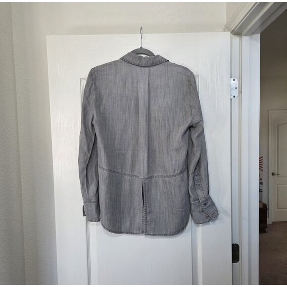 Bella Dahl Light Gray Chambray California Casual Tencel Soft Shirt Women's Small - Picture 9 of 14
